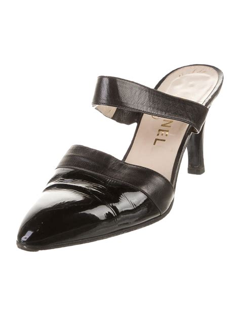 Chanel Vintage Patent Leather Mules 